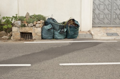 Business professionals discussing waste removal.